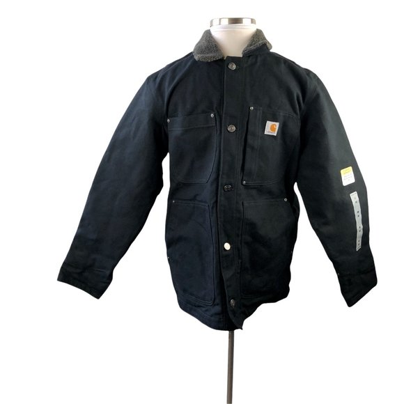 NWT Carhartt Men's Regular Medium Black Cotton Full Swing Chore Coat 102707-001 - Picture 2 of 11